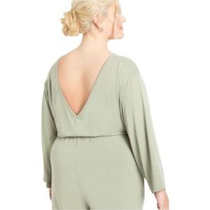 Eloquii Wide Neck Size 14/16 Green Jersey Romper